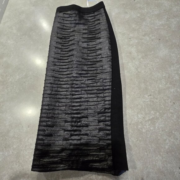 PETER NYGARD Women's Black Faux Snakeskin Knit Stretch Pencil Lined Skirt  Sz 12 - Picture 5 of 11